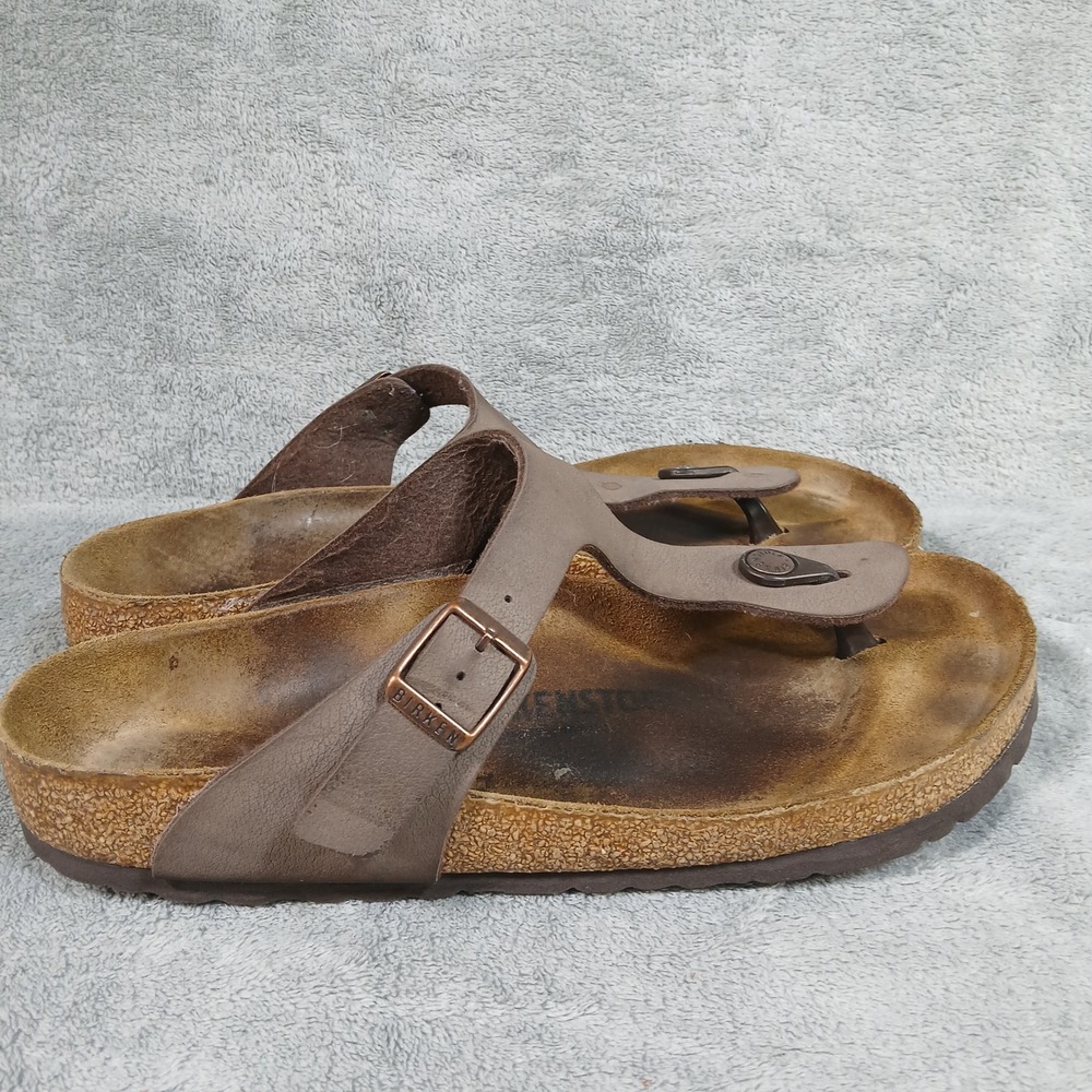 Birkenstock Sandals Women's 9 Men's 7 Gizeh Thong Mocha Brown Birko-Flor - Picture 3 of 9